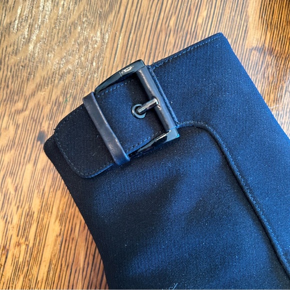 Vintage Designer Black Fabric Heeled Boots - Picture 2 of 7